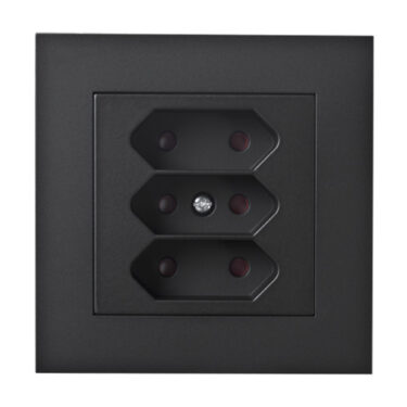 Elko Plus Eurostikk 3-Veis Innfelt Sort