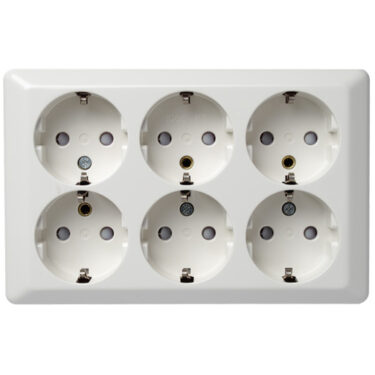 Elko 6-Veis Stikkontakt Påvegg Jord Barnevern PH