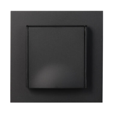 Elko Plus Stikkontakt Enkel Innfelt m/Lokk IP44 Sort