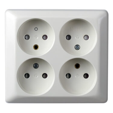 ELKO 4-veis stikkontakt påvegg uten jord PH