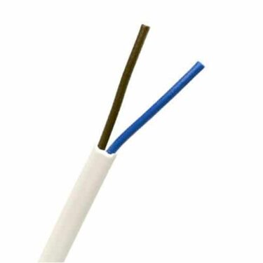 Lampettledning PL 300V 2X0,75 Hvit Metervare 1-100m