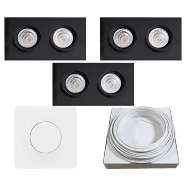 Dobbel LED Downlight Isolasjon WarmDim 360 tilt