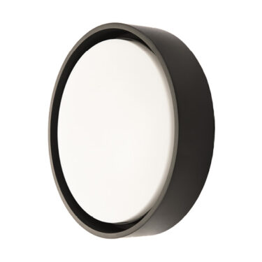 SG Frame Round Maxi Sort med Skumringsrelé 3000K