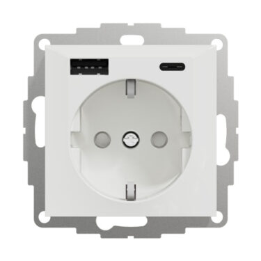 Elko Plus USB A C Lader Enkel Stikkontakt PH