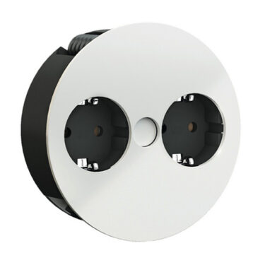 Twist 2 Stikkontakter nedfellbar Matt Hvit IP21