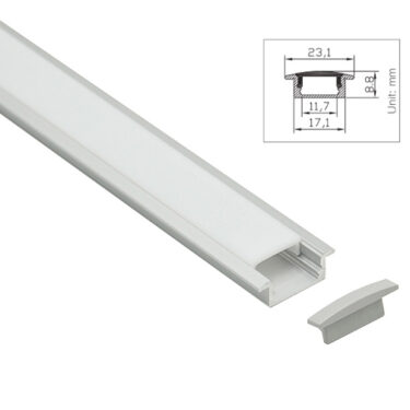 Knight 12 Lav Aluprofil Innfelt/utenpåliggende 1m