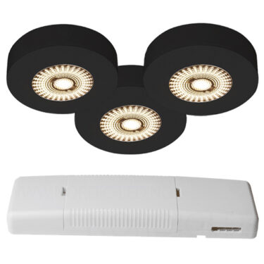 NP Juno WarmDim 4W LED Matt Sort Komplett 3-Pk