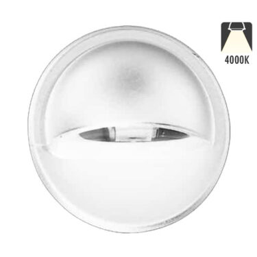 NP LED Trappelys Rund 0,4W IP65 Hvit Dimbar 4000K