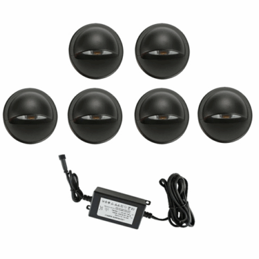 Nordic Terrassebelysning A2 6 X 0,4W Kaldhvit IP65 Sort Dimbar