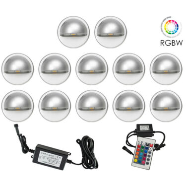 NP Trappebelysning LED 12 X 0,4W RGBW IP65 Grå