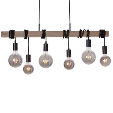 Luga Taklampe 6L Sort/Natur