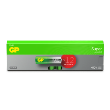 GP Super Alkaline AA-batteri 15ALR6 12-pakk