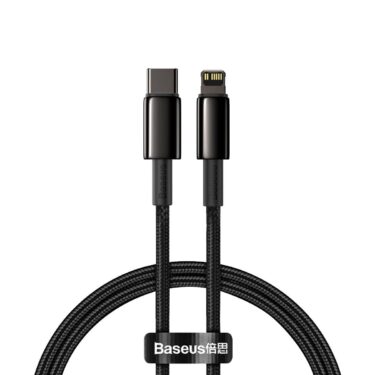Baseus Tungsten Gold USB-C Lightning Kabel 20W 1M Sort