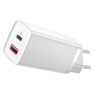 Baseus GaN2 Lite USB-A+USB-C 65W Hvit