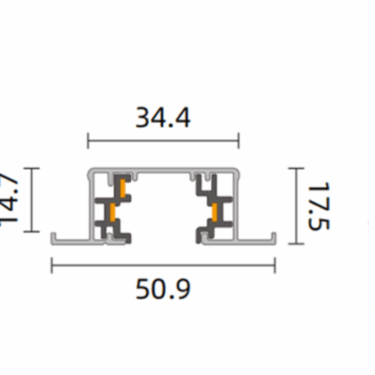 TL Skinne 1fase innfelt 0310 Hvit 2m