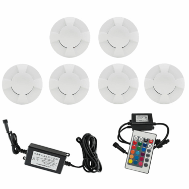 NP Terrassebelysning B5 6x0.75W RGBW IP67 Hvit