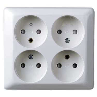 ELKO 4-veis stikkontakt påvegg uten jord RH