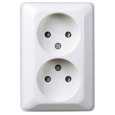 ELKO Dobbel stikkontakt påvegg uten jord RH