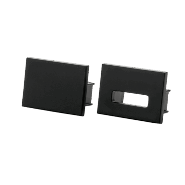 SG StripLine Sort Endedeksel kit utenpåliggende Polycarbona (PC)