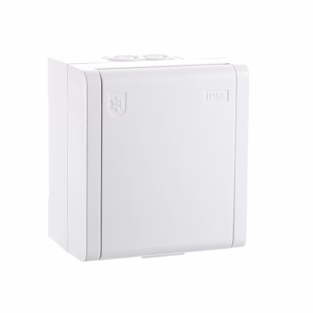 SG Enkel Stikkontakt Påvegg med Jord IP44 Hvit