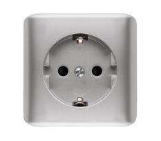 Simon Stikkontakt Enkel Pavegg med Jord Alu