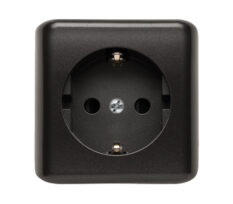 Simon Stikkontakt Enkel Pavegg med Jord Antrasitt