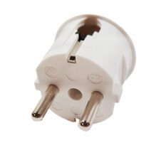 Støpsel med Sideveis Kabelinnføring m/Jord 16A Hvit