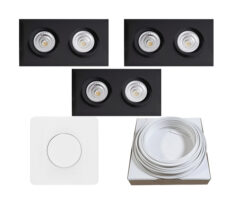 Dobbel LED Downlight Isolasjon WarmDim 360 tilt