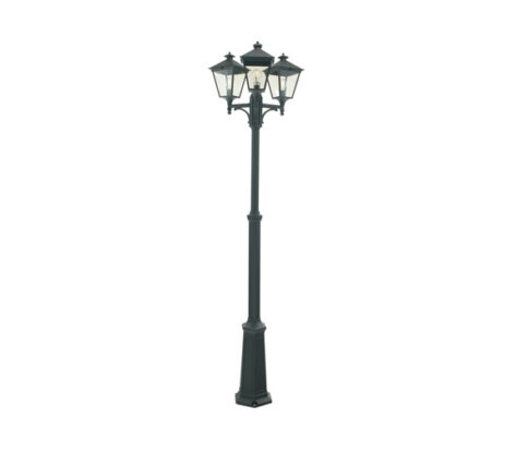 Norlys London 483 Lyktestolpe 3 Lyktehode Sort