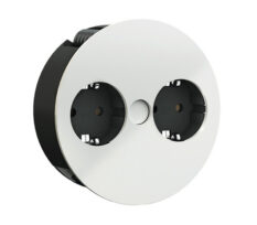 Twist 2 Stikkontakter nedfellbar Matt Hvit IP21