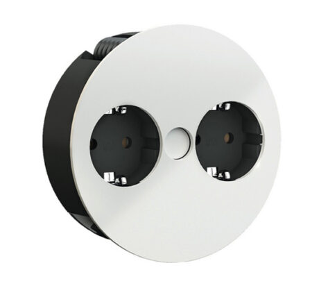 Twist 2 Stikkontakter nedfellbar Matt Hvit IP21