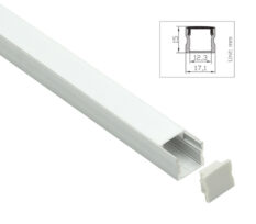 Hercules 12 Aluprofil Sort 1m Innfelt/utenpåliggende