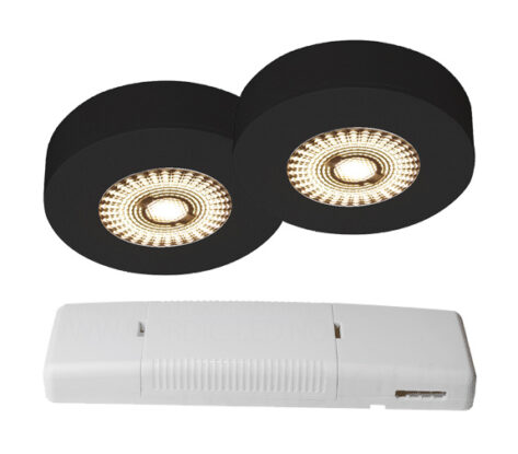 NP Juno WarmDim 4W LED Matt Sort Komplett 2-Pk