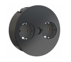 Twist 2 Stikkontakter nedfellbar Matt Sort IP21