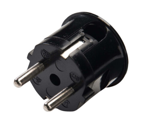 Støpsel med Sideveis Kabelinnføring Jord 16A Sort