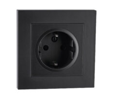 SG Stikkontakt Innfelt Enkel med Jord Sort
