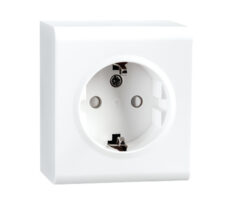 SG Stikkontakt Påvegg Enkel med Jord Hvit