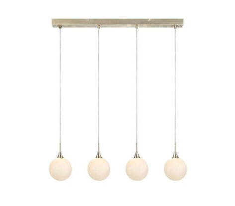 Quattro XL Taklampe 4L Antikk Messing/Hvit