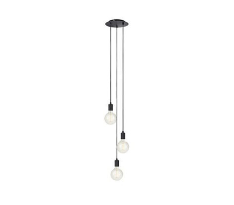 Sky Taklampe 3L Rund Sort