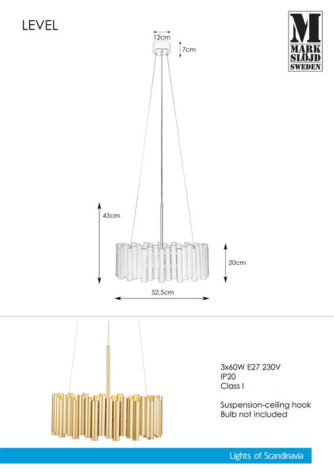 Level Taklampe 1L Gull 3
