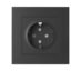 Elko Plus Stikkontakt Enkel Innfelt Jord Sort