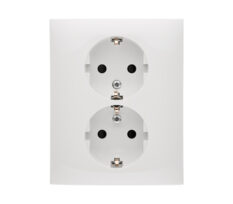 Simon Stikkontakt Flat 1,5 Dobbel Innfelt m/Jord Hvit