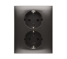 Simon Stikkontakt Flat 1,5 Dobbel Innfelt m/Jord Antrasitt