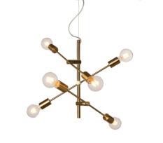 Cross Takpendel 6-Lys E27 Messing