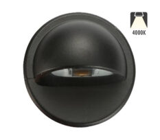 NP LED Trappelys Rund 0,4W IP65 Sort Dimbar 4000K