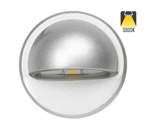 NP LED Trappelys Rund 0,4W IP65 Grå Dimbar