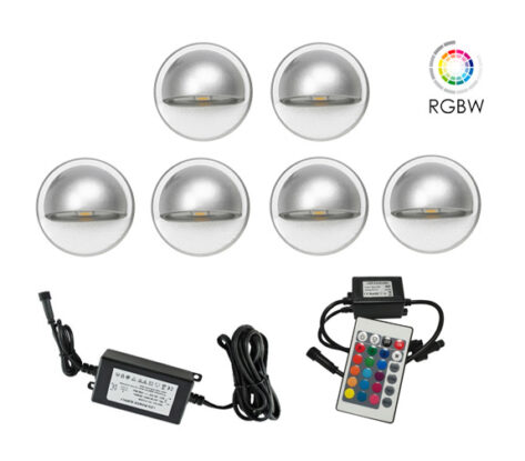 NP Trappebelysning LED 6 X 0,4W RGBW IP65 Grå