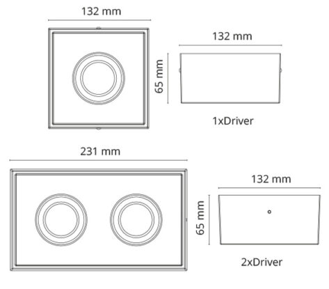 Cube Lux Hvit 2X 1080lm 2700K Ra 98 Faseavsnitt 2