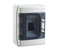 Påveggskap ABS Grå IP65 m/Transparent Dør 1X4-Mod