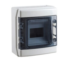 Påveggskap ABS Grå IP65 m/Transparent Dør 1X6-Mod